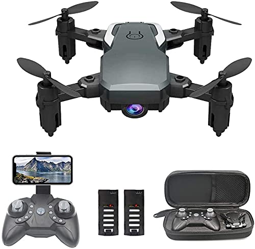 OBEST Mini Drones con Cámara 1080P HD, RC Quadcopter Plegable por App o 2.4GHz Control Remot, Giro de 360 °, Sigue la Trayectoria de Vuelo, 2 Baterías, Regalos de Juguetes para Niños, Negro