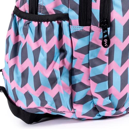 Ocean´s Wave Secundary Zig-Zag, Mochila Unisex Infantil, Azul (Azul/Rosa), 37x46x27 cm (W x H x L)