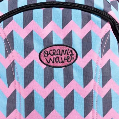 Ocean´s Wave Secundary Zig-Zag, Mochila Unisex Infantil, Azul (Azul/Rosa), 37x46x27 cm (W x H x L)