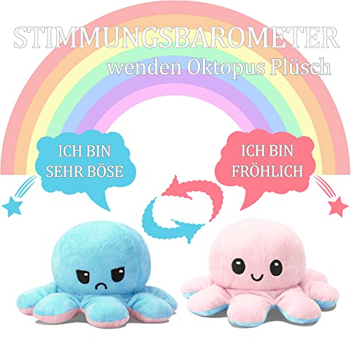 Octopus - Peluche reversible de pulpo para niños, niñas y niños (color2, XL)