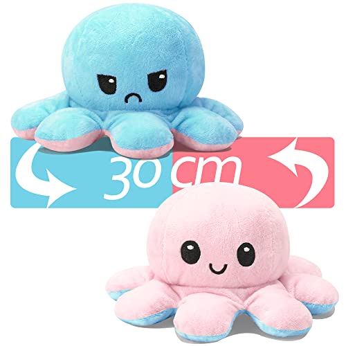 Octopus - Peluche reversible de pulpo para niños, niñas y niños (color2, XL)