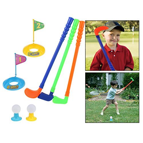 OFKPO Niños Golfista Plástico Juguete Golf Set,Set de Golf de Plastico Caddy