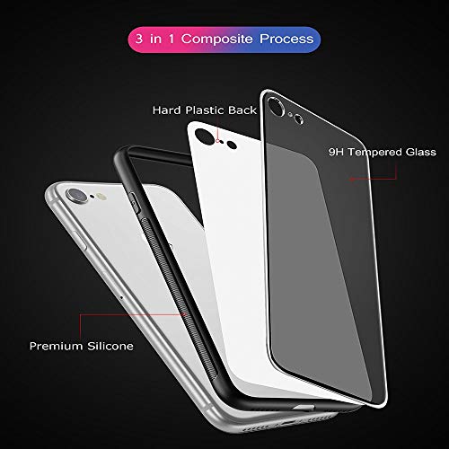 Oihxse Moda Case Compatible para Huawei Nova 7 SE Funda Vidrio Templado con Cuerda Cordón TPU Silicona Suave Bumper Cover Anti-Choques Anti-Rasguños Cáscara de Cristal Estuche,A11