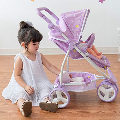 Olivia's Little World 2 En 1 Cochecito Y Silla De Paseo para Muñecas Morado OL-00010