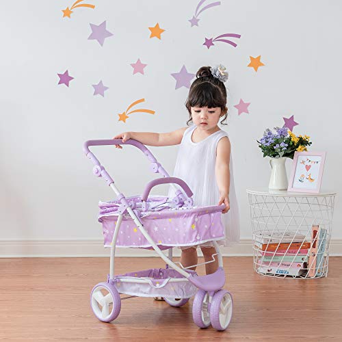 Olivia's Little World 2 En 1 Cochecito Y Silla De Paseo para Muñecas Morado OL-00010