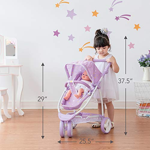 Olivia's Little World 2 En 1 Cochecito Y Silla De Paseo para Muñecas Morado OL-00010