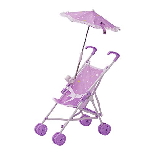 Olivia's Little World Cochecito Silla De Paseo para Muñecas Y Sombrilla Lila OL-00005