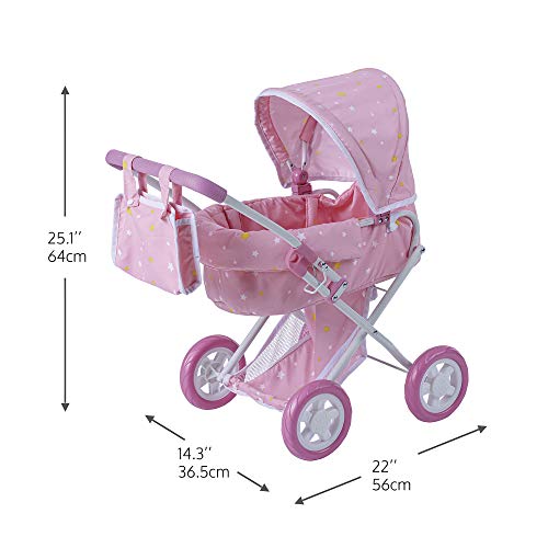 Olivia's Little World Cochecito Silla De Paseo Plegable para Muñecas Rosa OL-00011