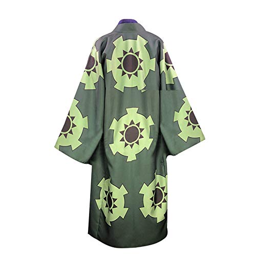 One Piece Roronoa Zoro Cosplay Disfraz Kimono Bata Capa cinturón Traje Completo Disfraces de Halloween para Hombres niños