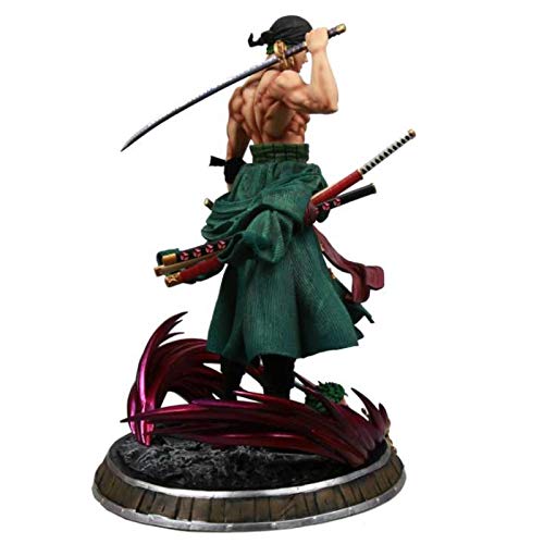 One Piece Three Swords Roronoa Zoro Figura Modelo, 39Cm Anime Estatua Exquisita Colección De Juguetes Repalce Head Zoro Action Figma