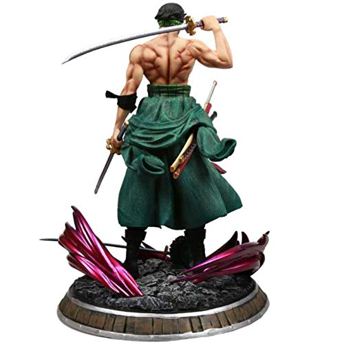 One Piece Three Swords Roronoa Zoro Figura Modelo, 39Cm Anime Estatua Exquisita Colección De Juguetes Repalce Head Zoro Action Figma