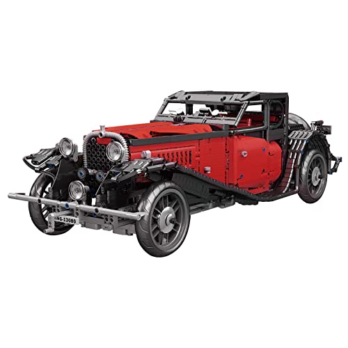 Onenineten Bloques de construcción de coches clásicos para Bugatti 50T, 2,4 GHz/APP RC, modelo antiguo, 3564 + piezas de montaje compatibles con Lego Technic