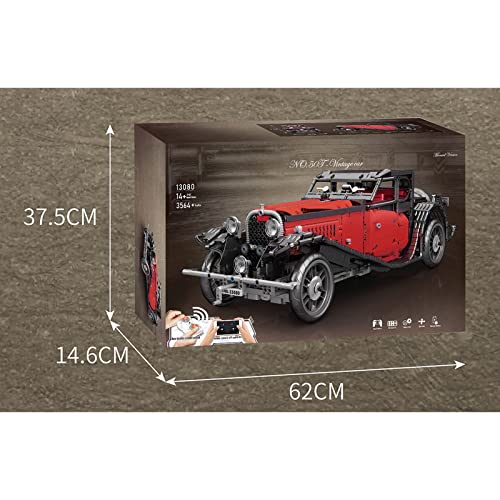 Onenineten Bloques de construcción de coches clásicos para Bugatti 50T, 2,4 GHz/APP RC, modelo antiguo, 3564 + piezas de montaje compatibles con Lego Technic