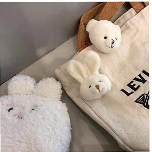 Onsinic 2 Unids Adorable Peluche Felpa Marrón Conejo Conejo Animales Broche para Mujeres Niños Bolso Abrigo Accesorios