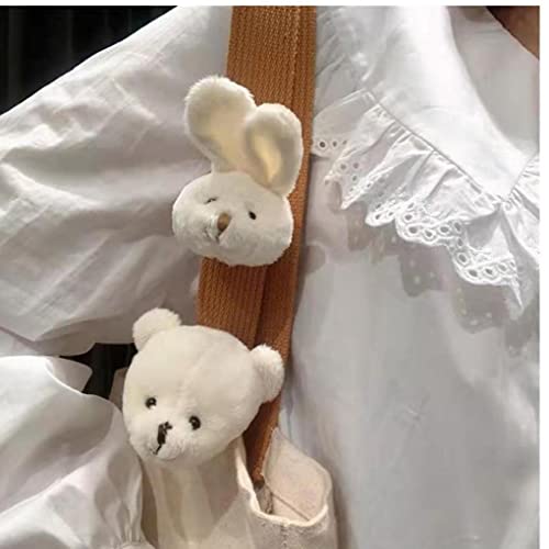 Onsinic 2 Unids Adorable Peluche Felpa Marrón Conejo Conejo Animales Broche para Mujeres Niños Bolso Abrigo Accesorios