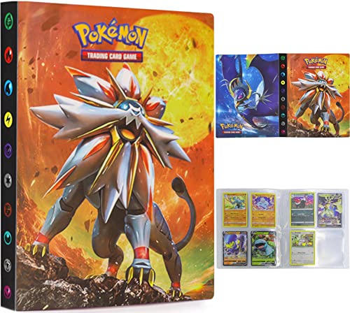 OPLK Album Cartas Pokemon, 30 páginas Album Pokemon, Álbum de Cartas Pokémon, Album Compatible Con Cartas de Pokemon, Sostiene Hasta 240 Tarjetas (Sol luna)