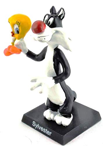 OPO 10 - Lote de 4 Figuras de Metal - 8cms - Silvestre y Piolín + Bugs Bunny + Pato Lucas + Correcaminos / Titi et Grosminet Looney Tunes (1 + 3 + 4 + 5)