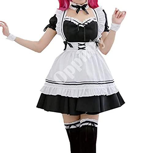 Oppinty Anime Miracle Nikki disfraces de cosplay Lovely Maid outfit vestido de lolita traje de fiesta de Halloween S blanco