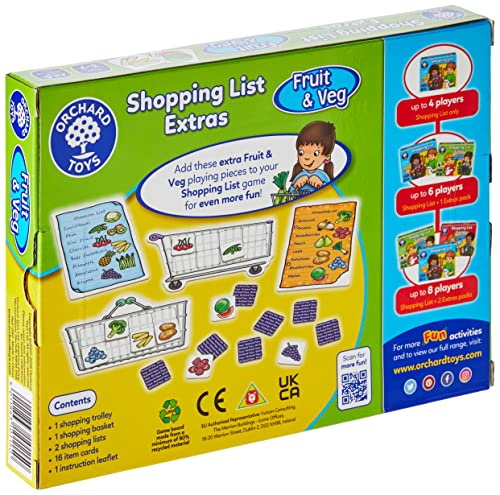 Orchard Toys - Juego Adicional de Tarjetas ilustradas de Frutas y Verduras para Shopping List