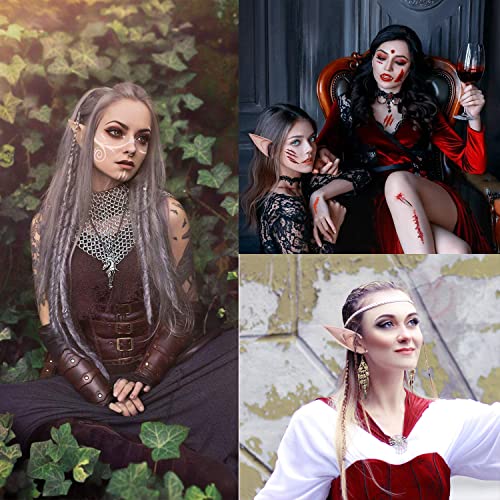 Orejas de Duende,4 pares orejas de hadas de látex,Orejas de Elfo Cosplay Disfraz de Halloween Oreja Látex Accesorios para Mujeres Mascarada de Halloween Carnaval