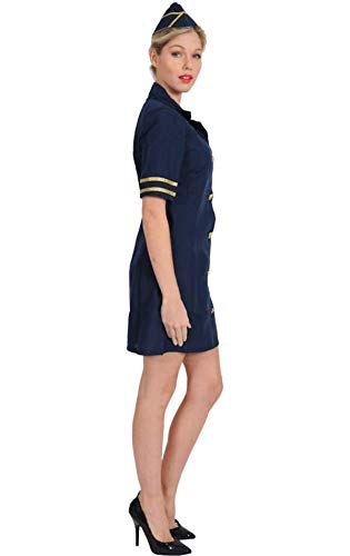 ORION COSTUMES Mujer Sexy Azul azafata auxiliar de vuelo uniforme Disfras a la moda