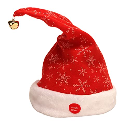 orro de Navidad eléctrico de peluche – Accesorio para la cabeza de Papá Noel para el árbol de Navidad, columpio, musical, divertido sombrero para fiestas de Navidad, Acción de Gracias o Navidad