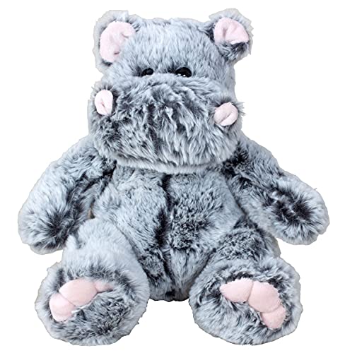 Oso de peluche de hipopótamo, gris, sentado, suave (26 cm)