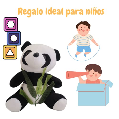 Oso Panda Peluche Animales con Bambú| Tamaño Mediano 30 Cm | Ideal para Regalar a Bebés Recién Nacidos y Niños Pequeños | Regalo Original Aniversarios Comuniones Navidades Cumpleaños Reyes Magos