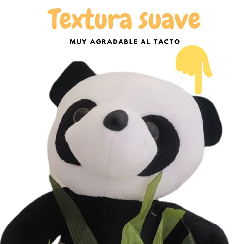 Oso Panda Peluche Animales con Bambú| Tamaño Mediano 30 Cm | Ideal para Regalar a Bebés Recién Nacidos y Niños Pequeños | Regalo Original Aniversarios Comuniones Navidades Cumpleaños Reyes Magos