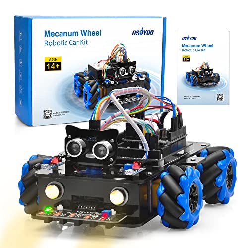 OSOYOO Omni-directinal Mecanum Wheel Robotic Car Kit for Arduino Raspberry Pi Stem Remote Controlled Educational Mechanical DIY Coding for Teens Adult