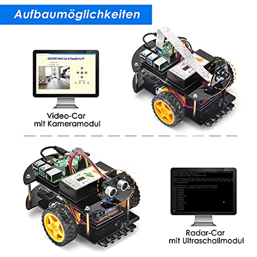 OSOYOO Robotic Car for Raspberry Pi 4 3B+ 3B | STEM Educational DIY Smart Kit for Science Fair | Teens and Adults | Ultrasonic Obstacle, WiFi IOT, Web CSI Camera (RPi Board Not Included)