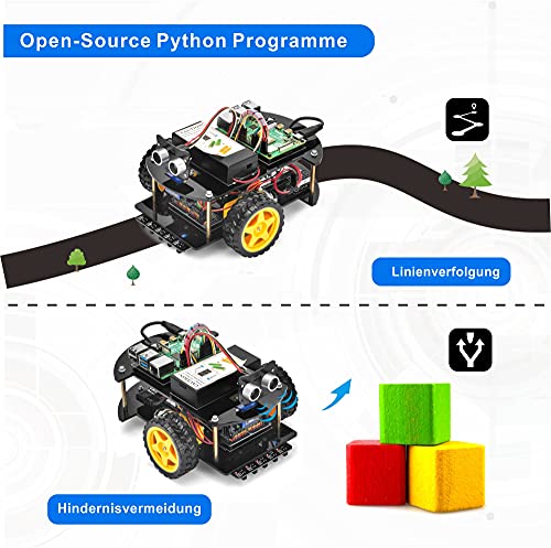 OSOYOO Robotic Car for Raspberry Pi 4 3B+ 3B | STEM Educational DIY Smart Kit for Science Fair | Teens and Adults | Ultrasonic Obstacle, WiFi IOT, Web CSI Camera (RPi Board Not Included)