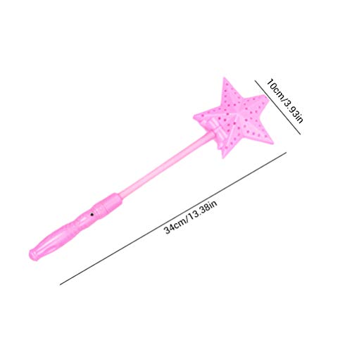 Oulian Palos Luminosos Led Colorido Luminoso Luminoso Hueco de Cinco Puntas en Forma de Estrella Intermitente Palos de Hadas para Accesorios de Vítores de Concierto - Rosa