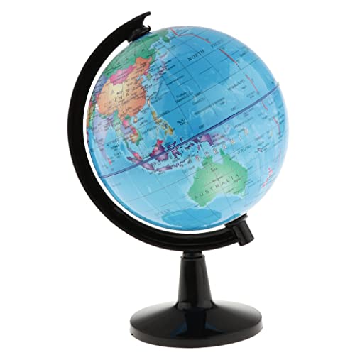 OUMIFA Globo Terráqueo Rotary World Globe Modelo Globe World Map geografía con Stand for la Escuela Aula Enseñanza Ayuda a los Estudiantes (Color : White)