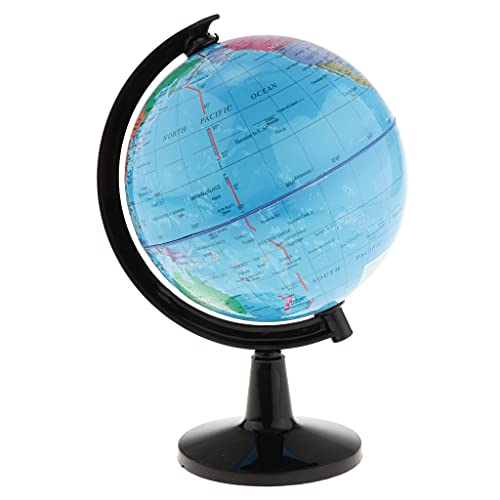 OUMIFA Globo Terráqueo Rotary World Globe Modelo Globe World Map geografía con Stand for la Escuela Aula Enseñanza Ayuda a los Estudiantes (Color : White)