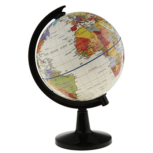 OUMIFA Globo Terráqueo Rotary World Globe Modelo Globe World Map geografía con Stand for la Escuela Aula Enseñanza Ayuda a los Estudiantes (Color : White)