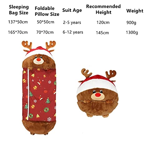 Ousyaah Saco de Dormir Almohada para Niños, Happy Kids Nappers, 2 en 1 Almohada para Dormir Plegable Suave Animal Divertido Saco de Dormir Manta de Animales Play Pillow para Niños Niñas