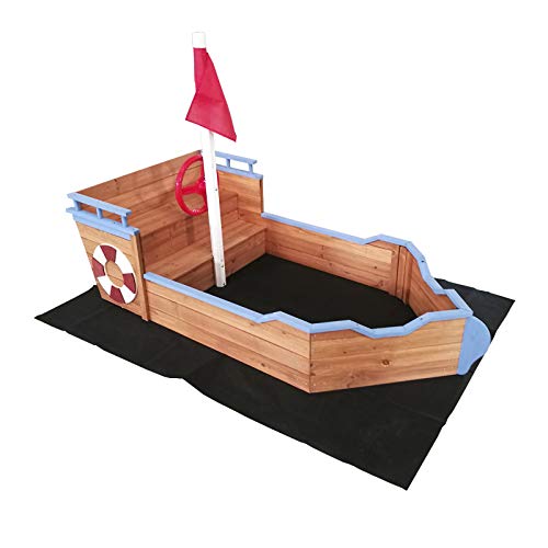 Outdoor Toys KNH1016 - Arenero de madera barco 158x78x100 cm