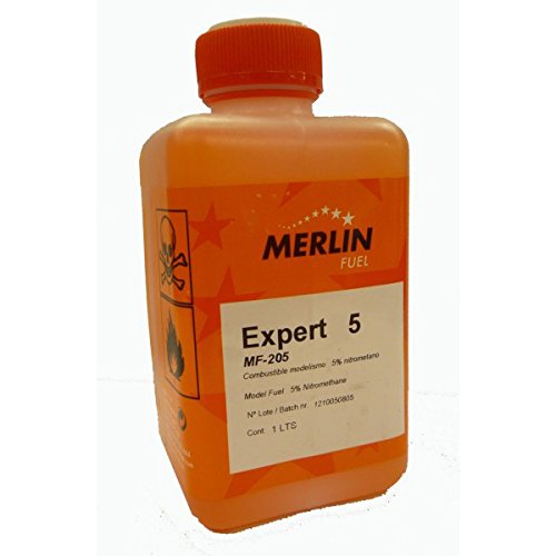 Outletdelocio. Combustible para Aviones de radiocontrol de Gasolina. Merlin Expert 5% Nitrometano. Envase de 1 litro