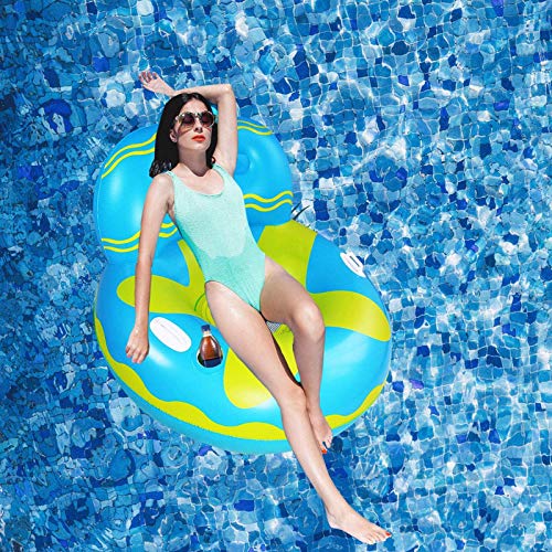 Owntop Flotador Inflable para Piscina - Sillón de Piscina, Balsa de Salón Fotante para Niños con Portavasos y Eeposacabezas