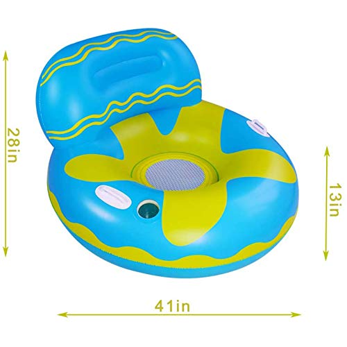 Owntop Flotador Inflable para Piscina - Sillón de Piscina, Balsa de Salón Fotante para Niños con Portavasos y Eeposacabezas