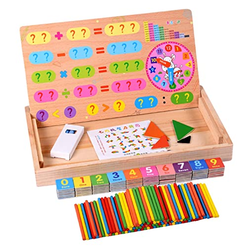 P/ Palos de Contar, Juguete de Aprendizaje de Dibujo, Juguete Educativo Preescolar, Palillos de matemáticas Montessori, Varillas de matemáticas Coloridas con Tiza de Borrador de Tablero de Dibujo