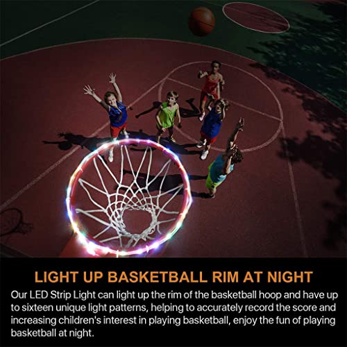 P Prettyia Luces de aro de Baloncesto LED Aros de Tablero Cornhole 4 Modos Impermeable Buen Regalo Juego de Llantas con Pilas para Juegos al Aire Libre Fiestas - Aro de Baloncesto