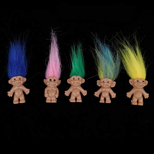 P Prettyia Modelo Muñecas Troll Lucky con Pelo Postizo Juguete Pretender para Niños - 5 pcs - #1