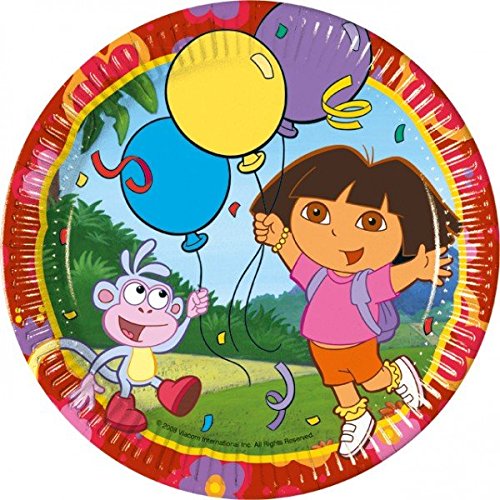 Pack 10 Platos Papel 23 cm Dora La Exploradora