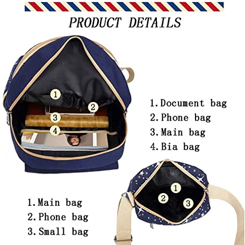 Pahajim, 3 Piezas, Conjunto de Mochila Escolar para Mochila de Lona, Mochila Escolar para niñas, niños, Adolescentes, Mochilas Escolares de Moda Informal, Conjuntos de Bolsas, Mochilas de Lona