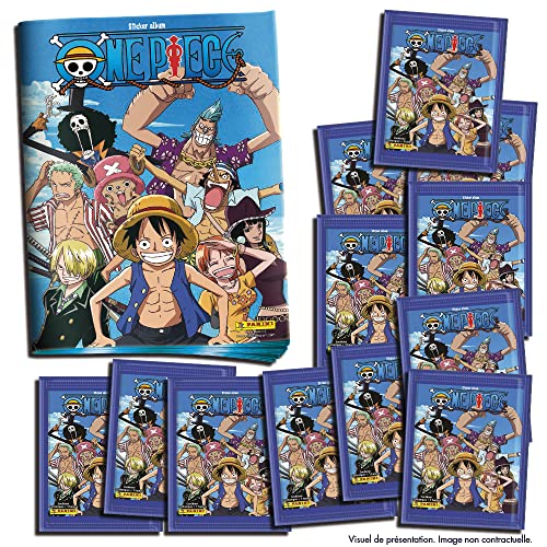 Panini One Piece - Lote de 10 fundas y álbum de pegatinas