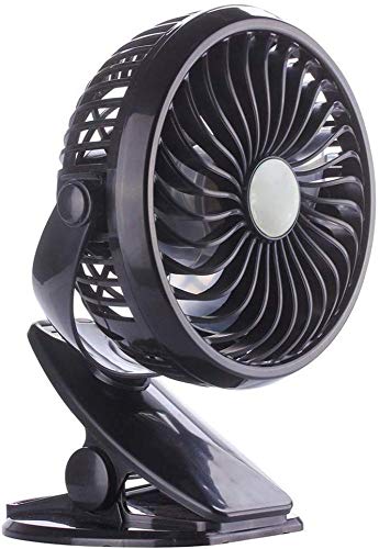 PANXIA Ventilador De Clip Negro Ventilador De Escritorio Portátil con Batería Recargable USB para Cochecito De Bebé