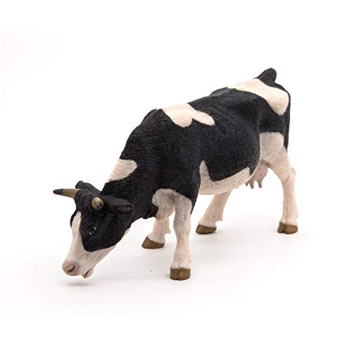 Papo - Figura de Vaca pastando, Color Negro y Blanco (2051150)