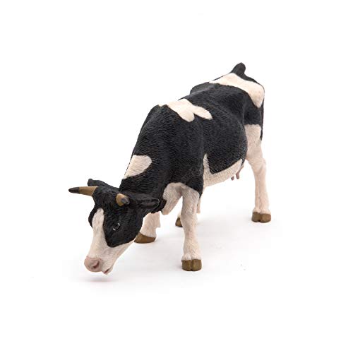 Papo - Figura de Vaca pastando, Color Negro y Blanco (2051150)